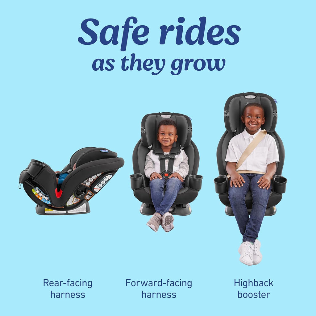 3-in-1 Reclining Car Seat, Kipling - Rear & Forward Facing Car Seat, Highback Booster, Adjustable Headrest