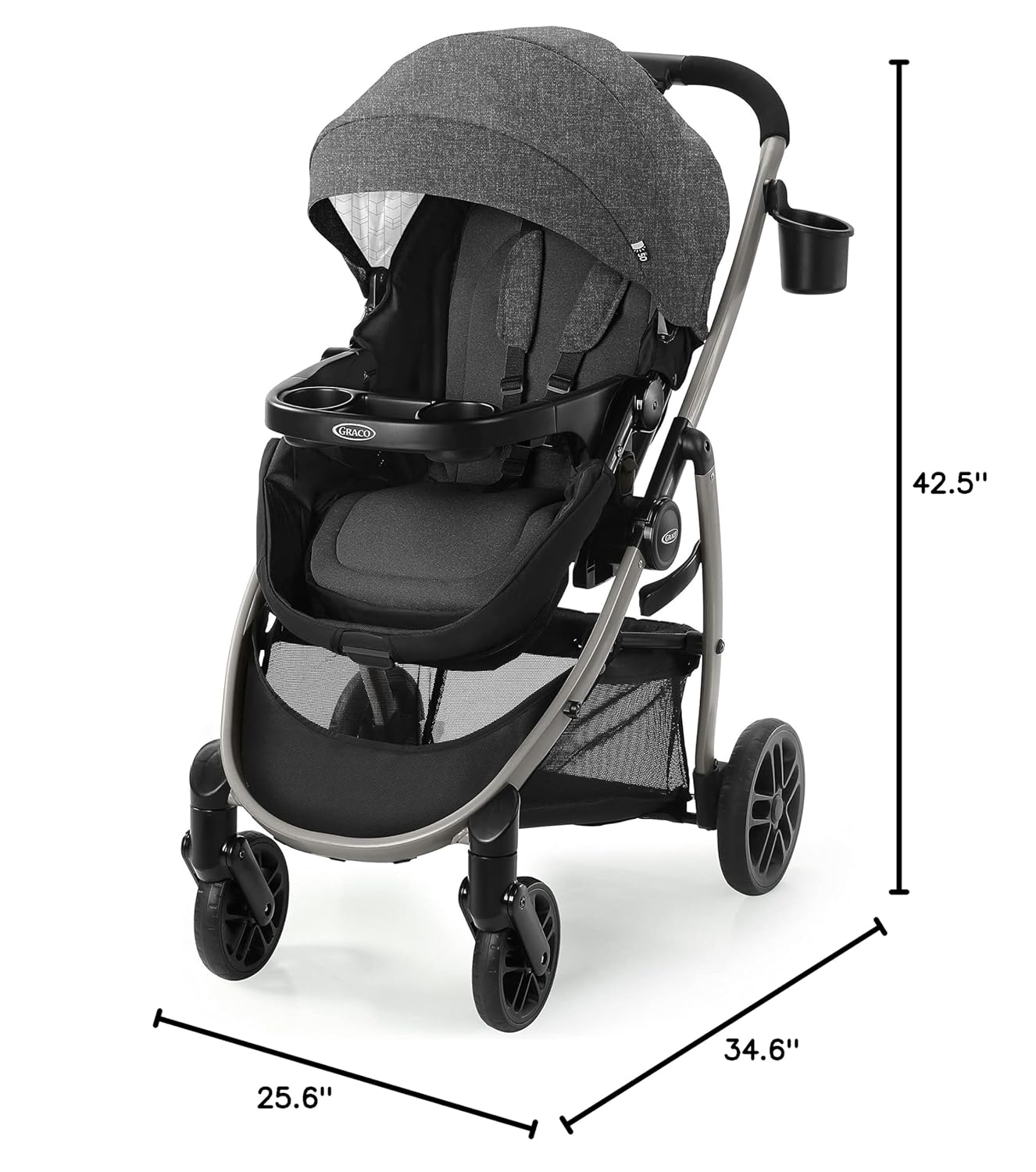 Car Seat and Stroller Combo, Includes SnugRide LX Infant Car Seat and Baby Stroller with True Pram Mode, Reversible Seat, One Hand Fold, Extra Storage, Lilac Mod