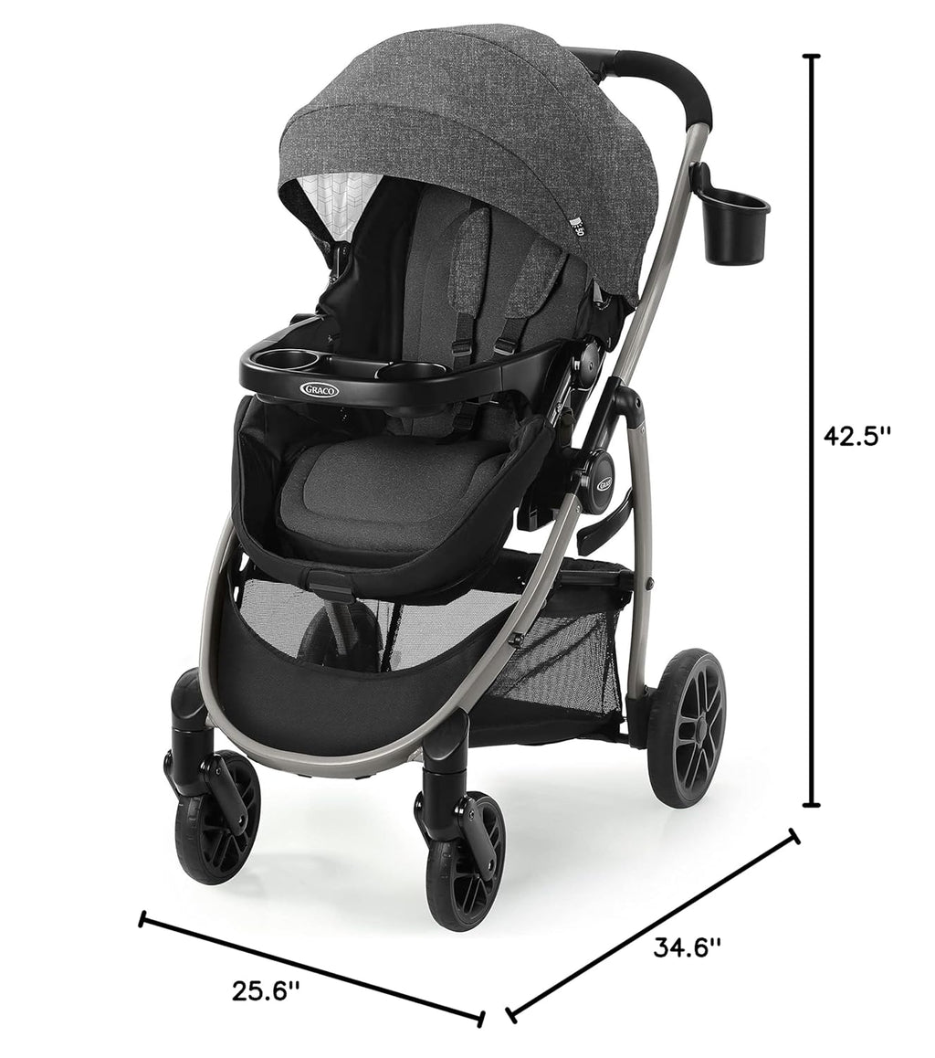 3-in-1 Baby Stroller, 3 Modes: Infant Car Seat Carrier (Car Seat Not Included), Infant Pramette to Toddler Stroller with Reversible Seat and One-Hand Fold, Redmond